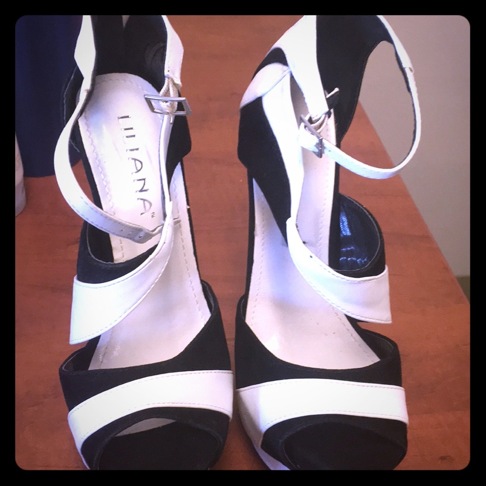 Liliana black and white heels - hot hot hot!!